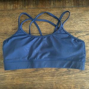Fit Couture Navy with Gold Specs Medium Sports Bra